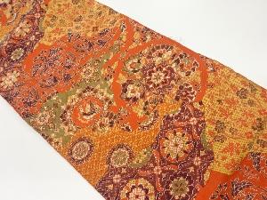 切り嵌め風華文に花唐草・向かい鳥模様織出し名古屋帯